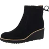 Earth Calia Womens Suede Round Toe Ankle Boots In Black