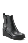 Earth ® Cinto Platform Wedge Bootie In Black Smooth