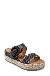 Earth Colla Espadrille Wedge Sandal In Black