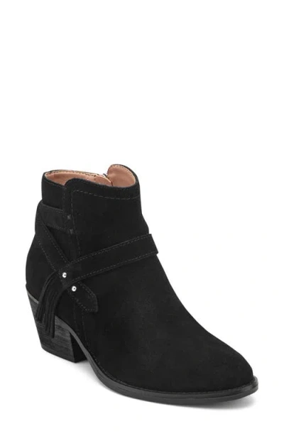 Earth ® Corbin Fringe Strap Ankle Bootie In Black