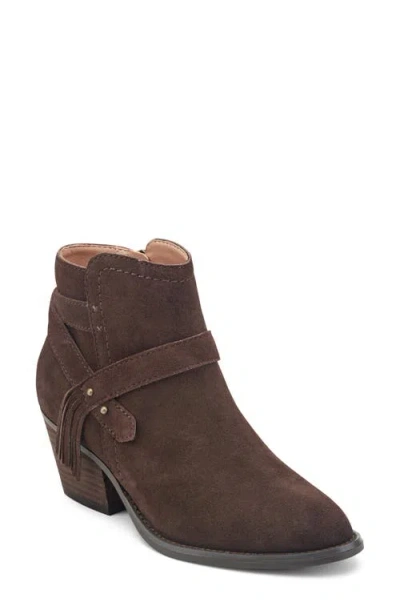 Earth ® Corbin Fringe Strap Ankle Bootie In Brown