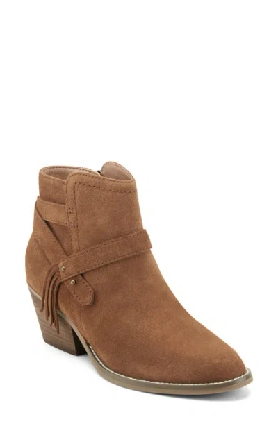 Earth ® Corbin Fringe Strap Ankle Bootie In Brown