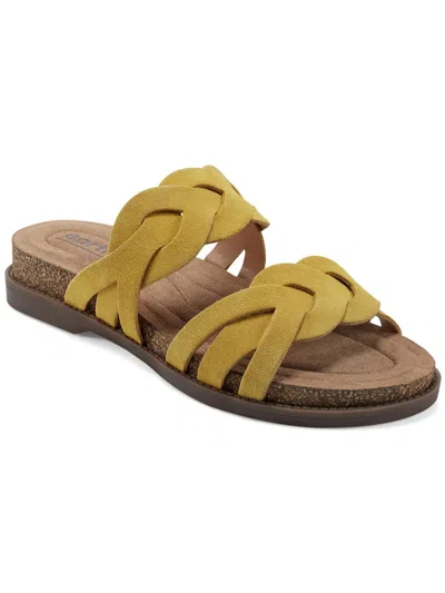 Earth Desty Womens Casual Straps Flatform Sandals In Yellow