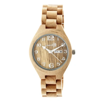 Earth Eco-friendly Khaki/tan Wood Sapwood Watch Ew1601 In Gold