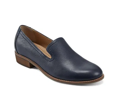Earth Edna Womens Leather Slip On Loafers In Blue