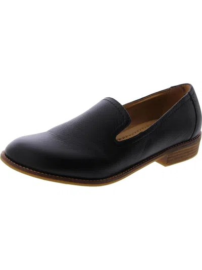 Earth Edna Womens Leather Slip On Loafers In Black