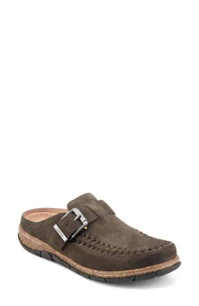 Earth Women's Eileen Woven Suede Footbed Mule Clogs In Green