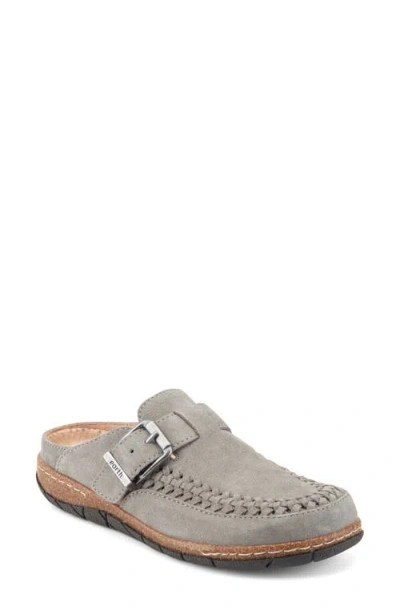 Earth Women's Eileen Woven Suede Footbed Mule Clogs In Gray