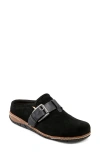 Earth Eras Womens Padded Insole Faux Suede Clogs In Black