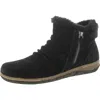 Earth Eteric Womens Suede Faux Fur Lined Booties In Black