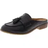 Earth Everett Womens Tassel Loafer Mules In Black Leather