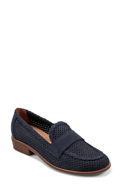 Earth Women's Evvie Round Toe Slip-on Casual Loafers In Navy Nubuck