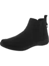 Earth Faine Womens Faux Leather Pull On Booties In Black