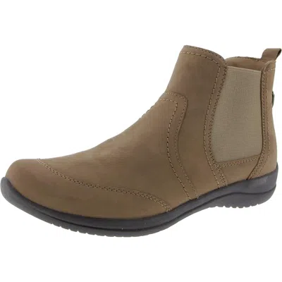 Earth Faine Womens Faux Leather Pull On Booties In Grey