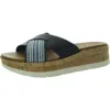 Earth Finale Womens Woven Flat Flatform Sandals In Blue