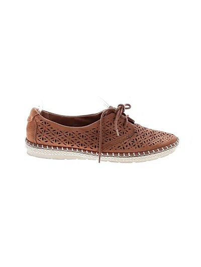 Pre-owned Earth Flats In Brown