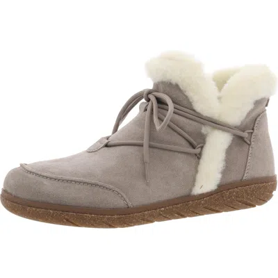 Earth Fleet Womens Faux Fur Lined Faux Fur Ankle Boots In Multi