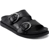 Earth Women's Francii Double Band Flat Slip-on Sandals In Black Leather