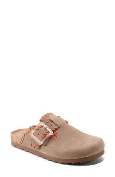 Earth Women's Gena Stitched Flat Clogs In Taupe Suede