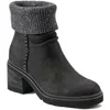 Earth Gresa Womens Block Heel Faux Fur Booties In Black