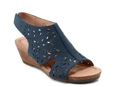 Earth Halin Wedge Sandal In Blue