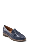 Earth Women's Javas Round Toe Casual Slip-on Penny Loafers In Dark Blue Leather