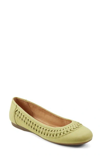 Earth Jett Woven Ballet Flat In Light Green