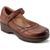 Earth Women's Kalece Mary Jane Round Toe Casual Shoes In Medium Brown Leather