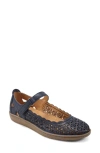 Earth Lady Womens Leather Cut Out Ballet Flats In Dark Blue