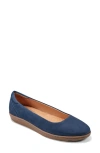 Earth Women's Landen Slip-on Round Toe Casual Ballet Flats In Dark Blue Leather