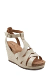 Earth Women's Malera Open Toe Ankle Strap Wedge Sandals In Cream Leather