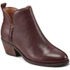 Earth Marisole Womens Zipper Leather Ankle Boots In Brown Leather