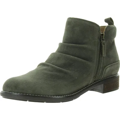 Earth Nadya Womens Leather Ankle Booties In Green