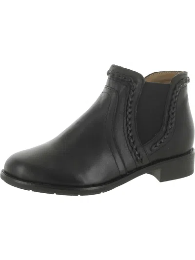 Earth Nika Womens Leather Western Ankle Boots In Black