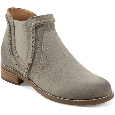 Earth Nika Womens Leather Western Ankle Boots In Taupe Suede