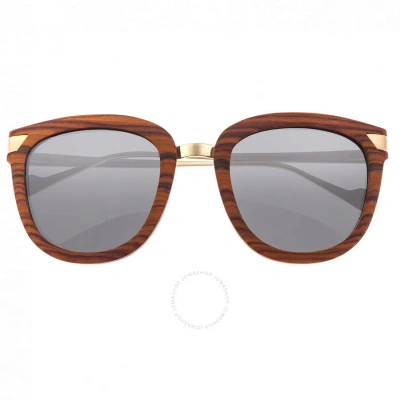 Earth Nissi Black Triacetate Cellulose (tac) Multi-layer Production Square Sunglasses Esg033mg In Brown