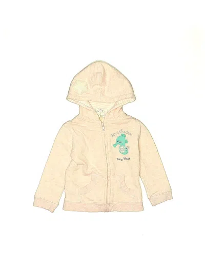 Pre-owned Earth Nymph Kids' Zip Up Hoodie In White