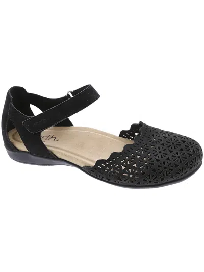 Earth Origins Bronnie Womens Padded Insole Suede Ankle Strap In Black