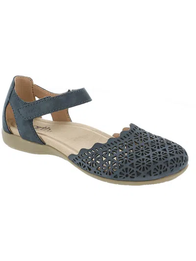 Earth Origins Bronnie Womens Padded Insole Suede Ankle Strap In Blue