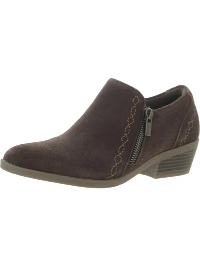 Earth Origins Collette Caitlyn Womens Suede Embroidered Booties In Brown