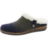 Earth Origins Elena Womens Solid Faux Fur Slide Slippers In Blue