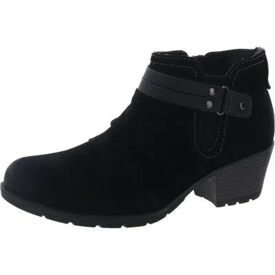 Earth Origins Odel Womens Leather Comfort Insole Shooties In Black