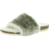 Earth Origins Olli Womens Two Tone Faux Fur Slide Sandals In Multi