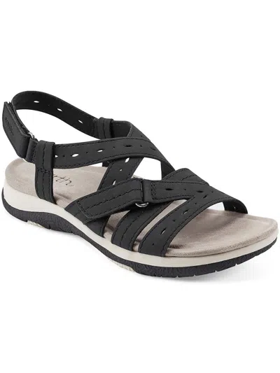 Earth Origins Samsin Womens Faux Leather Slingback Sandals In Black