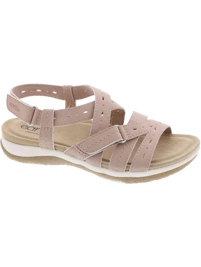 Earth Origins Samsin Womens Faux Leather Slingback Sandals In Pink