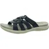 Earth Origins Sassoni Womens Leather Slide Sandals In Blue