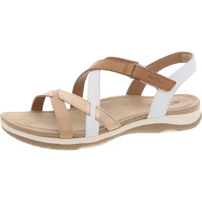 Earth Origins Sterling Womens Leather Strappy Slingback Sandals In Brown