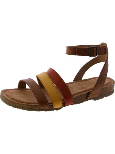Earth Origins Womens Leather Strappy Ankle Strap In Grey