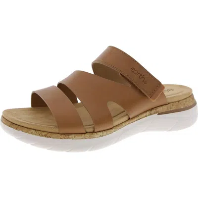 Earth Ralli Womens Cut-out Leather Slide Sandals In Multi