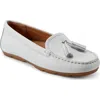 Earth Women's Raquel Tassel Slip-on Loafers In White Leather